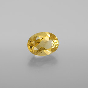 Béryl doré jaune naturelle coupe ovale, 1,19 ct, VVS-VS