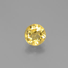 Béryl doré jaune naturelle coupe roude, 0,82 ct, VVS-VS