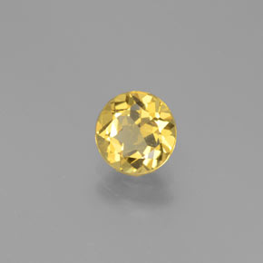 Béryl doré jaune naturelle coupe roude, 0,82 ct, VVS-VS