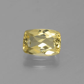 Béryl doré jaune naturelle coupe coussin, 0,77 ct, VVS-VS