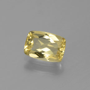 Béryl doré jaune naturelle coupe coussin, 0,77 ct, VVS-VS