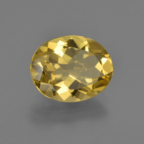 Béryl doré jaune naturelle coupe ovale, 2,99 ct, VVS
