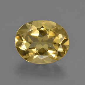 Béryl doré or naturelle coupe ovale, 4,20 ct, VVS-VS