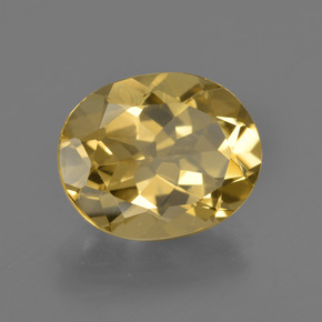 Béryl doré or naturelle coupe ovale, 4,20 ct, VVS-VS