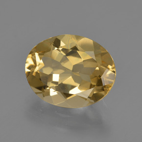 Béryl doré or naturelle coupe ovale, 3,17 ct, VVS
