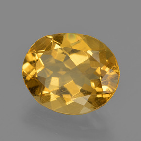 Béryl doré or naturelle coupe ovale, 4,34 ct, VS