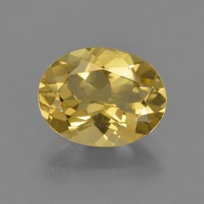 Béryl doré jaune naturelle coupe ovale, 2,88 ct, VVS-VS