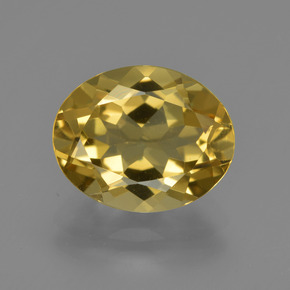 Béryl doré jaune doré naturelle coupe ovale, 2,99 ct, VVS