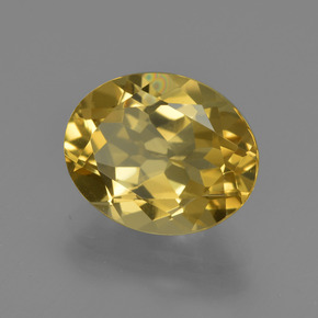 Béryl doré jaune doré naturelle coupe ovale, 2,99 ct, VVS