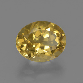 Béryl doré or naturelle coupe ovale, 2,74 ct, VS