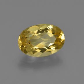 Béryl doré doré naturelle coupe ovale, 1,80 ct, VVS