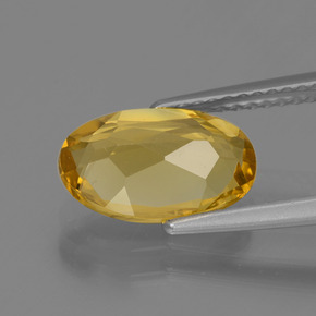Béryl doré or naturelle coupe ovale, 2,07 ct, VVS-VS