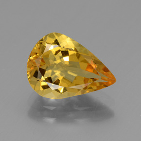 Béryl doré or naturelle en forme de poire, 2,30 ct, VVS