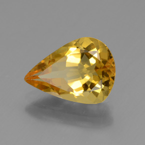 Béryl doré or naturelle en forme de poire, 2,30 ct, VVS