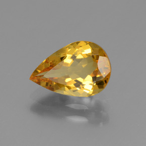 Béryl doré jaune naturelle en forme de poire, 1,64 ct, VVS