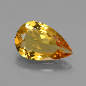 Béryl doré or naturelle en forme de poire, 2,07 ct, VVS-VS