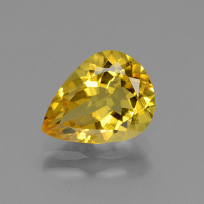 Béryl doré or naturelle en forme de poire, 1,97 ct, VVS