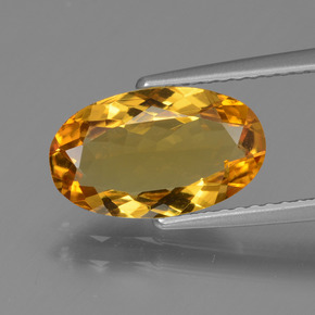 Béryl doré jaune naturelle coupe ovale, 1,94 ct, VVS-VS