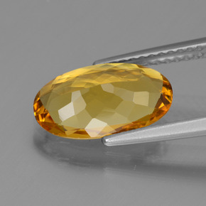 Béryl doré jaune naturelle coupe ovale, 1,94 ct, VVS-VS