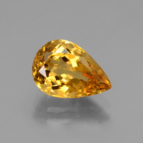 Béryl doré or naturelle en forme de poire, 1,85 ct, VVS