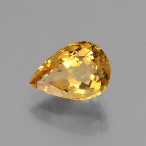 Béryl doré or naturelle en forme de poire, 1,85 ct, VVS