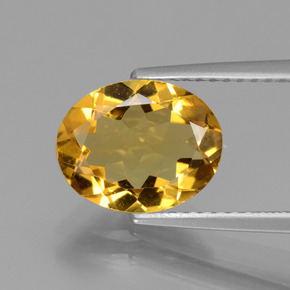 Béryl doré or naturelle coupe ovale, 2,02 ct, VVS-VS