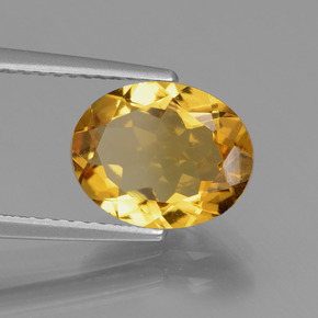 Béryl doré or naturelle coupe ovale, 2,02 ct, VVS-VS