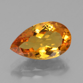 Béryl doré or naturelle en forme de poire, 3,16 ct, VVS-VS