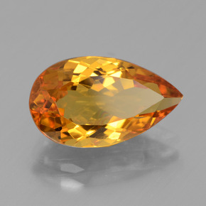 Béryl doré or naturelle en forme de poire, 3,16 ct, VVS-VS