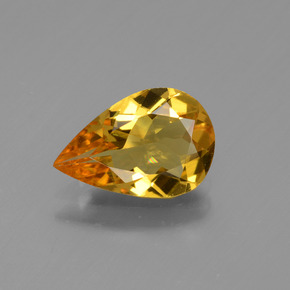 Béryl doré or naturelle en forme de poire, 1,18 ct, VVS
