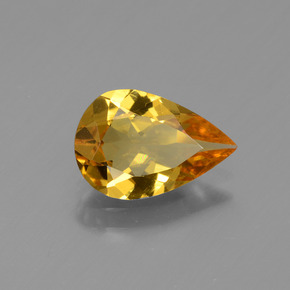Béryl doré or naturelle en forme de poire, 1,18 ct, VVS