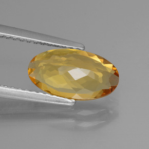 Béryl doré jaune naturelle coupe ovale, 1,42 ct, VVS-VS