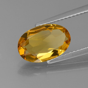 Béryl doré jaune naturelle coupe ovale, 1,73 ct, VVS-VS