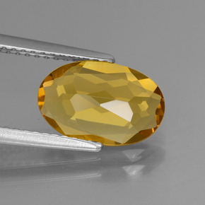 Béryl doré jaune naturelle coupe ovale, 1,73 ct, VVS-VS