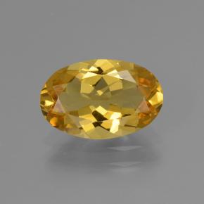 Béryl doré jaune naturelle coupe ovale, 1,74 ct, VVS-VS