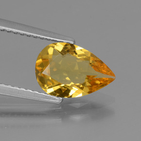 Béryl doré or naturelle en forme de poire, 1,22 ct, VVS-VS