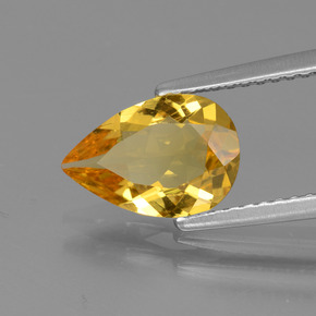 Béryl doré or naturelle en forme de poire, 1,22 ct, VVS-VS