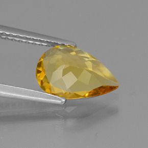 Béryl doré or naturelle en forme de poire, 1,22 ct, VVS-VS