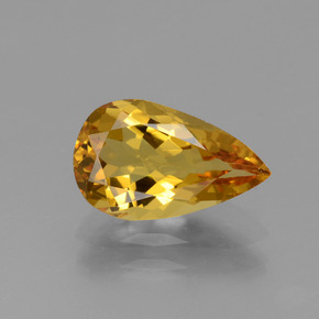 Béryl doré or naturelle en forme de poire, 1,70 ct, VVS-VS
