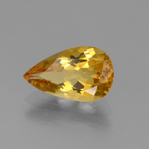 Béryl doré or naturelle en forme de poire, 1,70 ct, VVS-VS