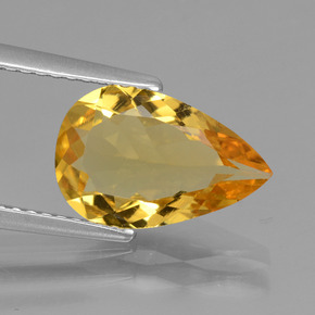 Béryl doré jaune naturelle en forme de poire, 1,94 ct, VVS-VS
