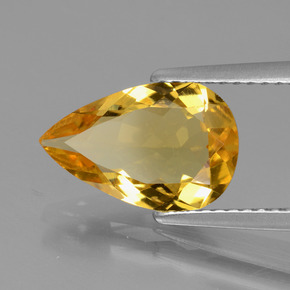 Béryl doré jaune naturelle en forme de poire, 1,94 ct, VVS-VS