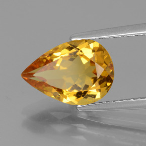 Béryl doré or naturelle en forme de poire, 2,33 ct, VVS-VS