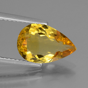 Béryl doré or naturelle en forme de poire, 2,05 ct, VVS-VS