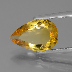 Béryl doré or naturelle en forme de poire, 2,05 ct, VVS-VS
