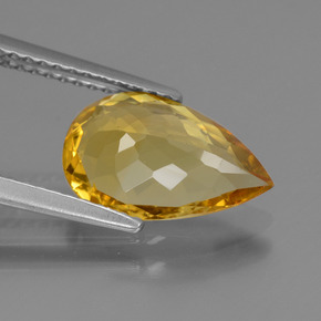 Béryl doré or naturelle en forme de poire, 2,05 ct, VVS-VS