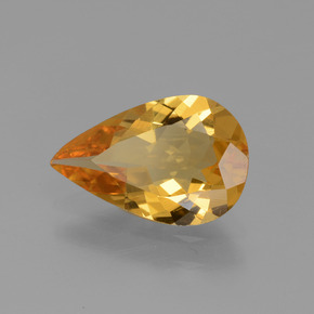 Béryl doré or naturelle en forme de poire, 1,38 ct, VVS