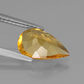 Béryl doré or naturelle en forme de poire, 1,38 ct, VVS