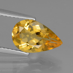 Béryl doré jaune naturelle en forme de poire, 1,65 ct, VVS