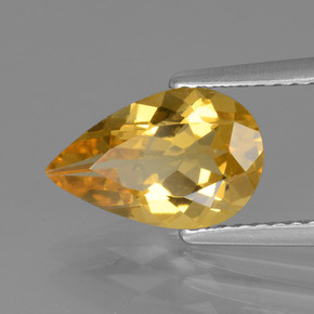 Béryl doré jaune naturelle en forme de poire, 1,65 ct, VVS